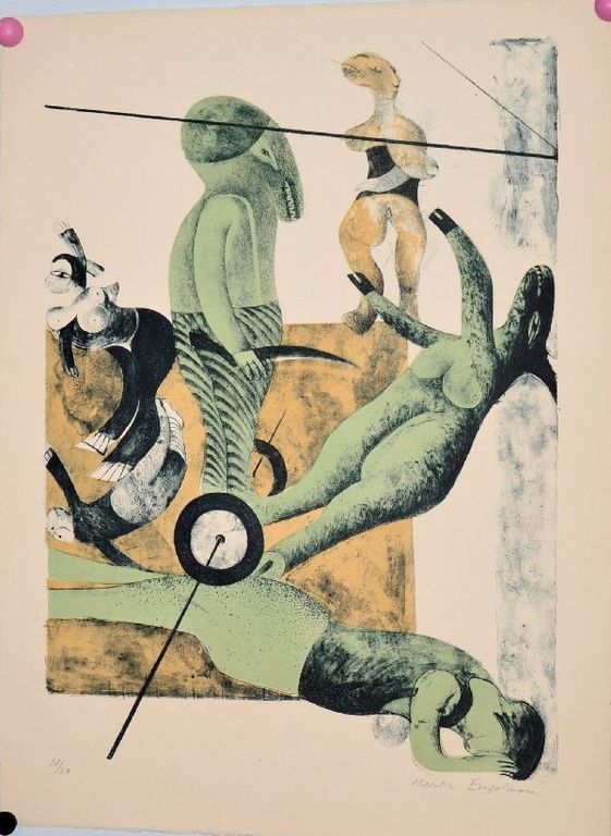 Martin Engelman: Kleurenlitho - Fantasiedieren verkocht voor € 50!