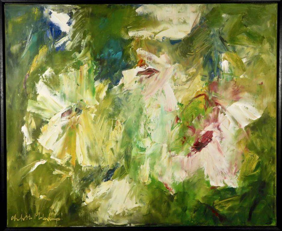 Charlotte Molenkamp: Olieverf op doek, Zonder titel - Ingelijst (Zeer groot) verkocht voor € 2800!