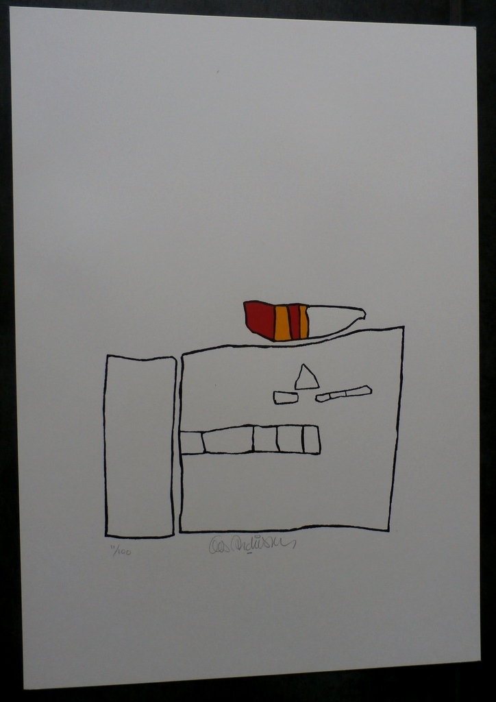 Cees Andriessen - linosnede: Bollewop 2 - 1974  kopen? Bied vanaf 45!