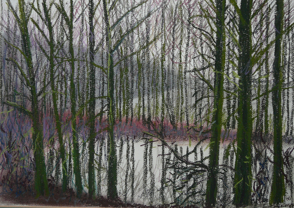 Bosmeertje in de Winter -gemengde techniek, 1988- kopen? Bied vanaf 35!