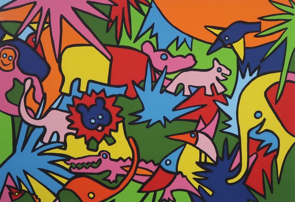 Shunyam: Zeefdruk, Kenya - Ingelijst (groot) kopen? Bied vanaf 100!