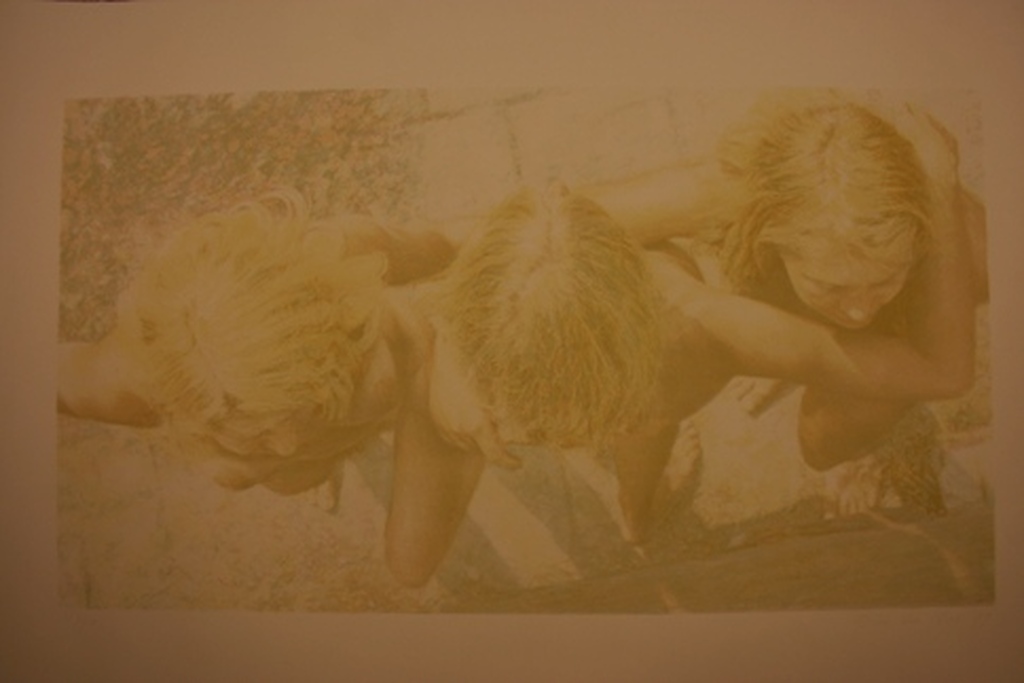 Eric de Nie - Grote kleurenlitho - Drie menselijke figuren kopen? Bied vanaf 45!