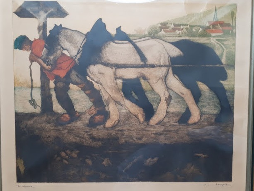 Maurice Langaskens zeer grote kleurenets, gesigneerd, ingelijst kopen? Bied vanaf 100!