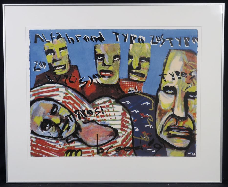 Herman Brood: Zeefdruk, Alfa Brood typo's - Ingelijst kopen? Bied vanaf 180!