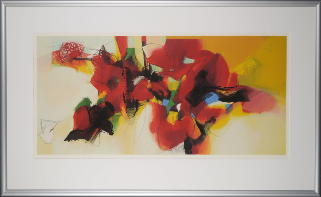 Pieter Vermeulen: Zeefdruk, Geschikt rood - Ingelijst  kopen? Bied vanaf 50!