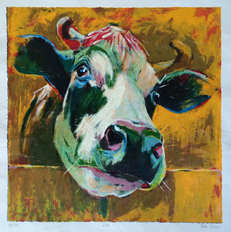 Theo Onnes, zeefdruk, titel: verkocht voor € 65!