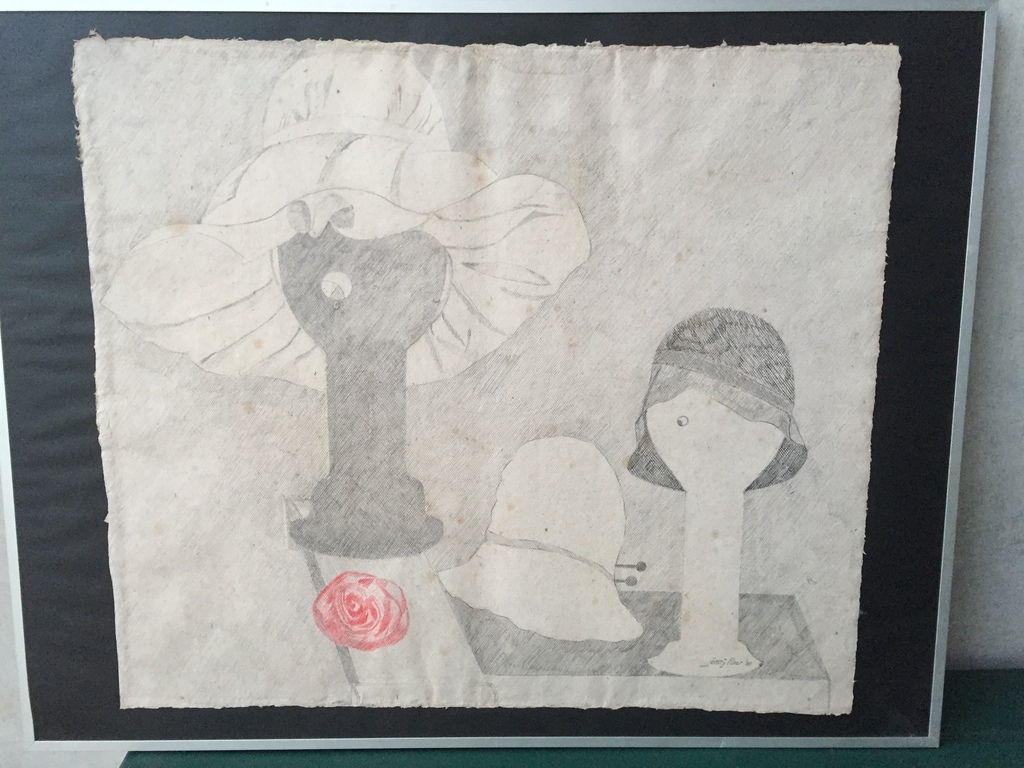 Jenny Fleur - Potlood, pastel, conté 1985 - Vormenspel 3 kopen? Bied vanaf 1!