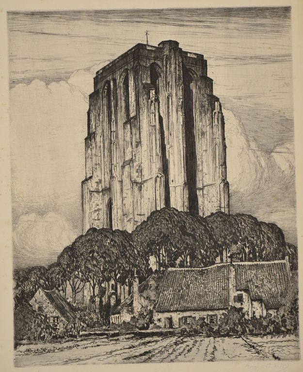 Eugene Lucker: Ets. Sint Lievensmonstertoren te Zierikzee verkocht voor € 60!