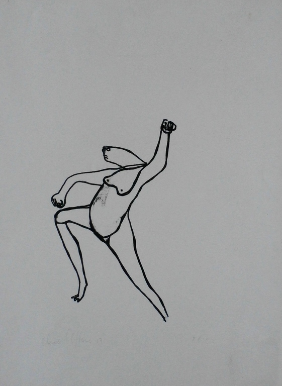 Dick Elffers - litho: dansend vrouwelijk naakt - 1953 - oplage: 10 stuks verkocht voor € 40!
