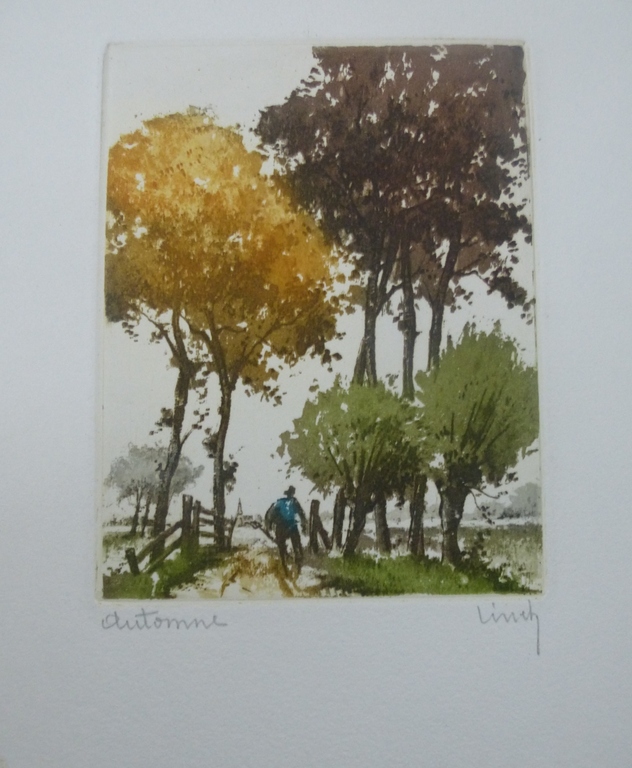 Roger Hebbelinck, Aquatint: Automne, handgesigneerd kopen? Bied vanaf 25!