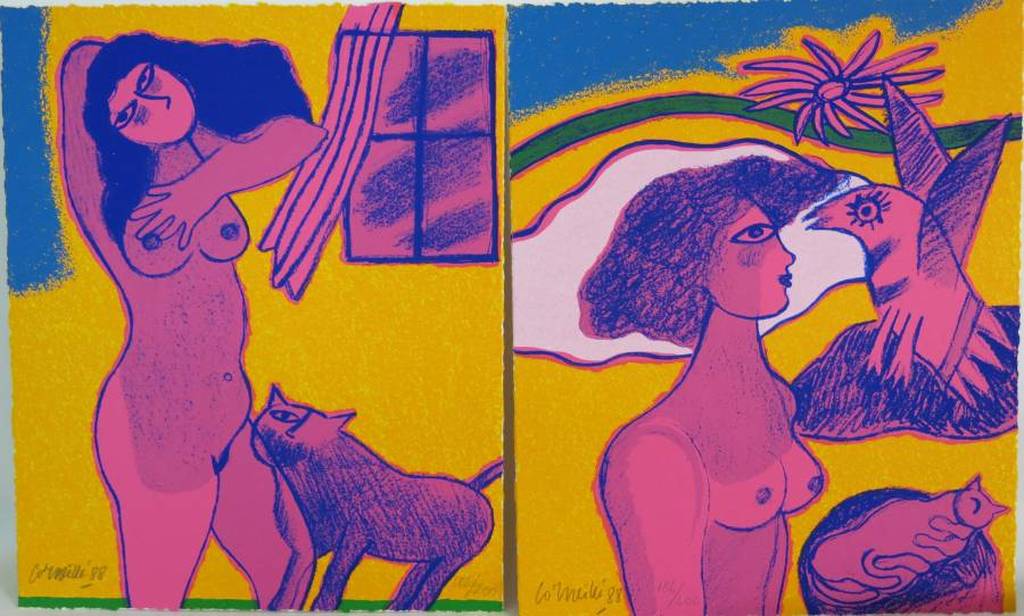 Corneille: Portfolio La sensualite du sensible, 4x Zeefdruk + boek kopen? Bied vanaf 450!