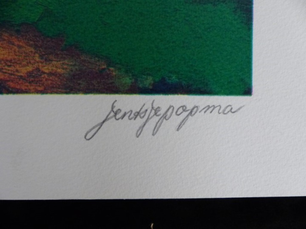 Koolzaadveld met fluitekruid  zeefdruk hand-gesigneerd kopen? Bied vanaf 50!