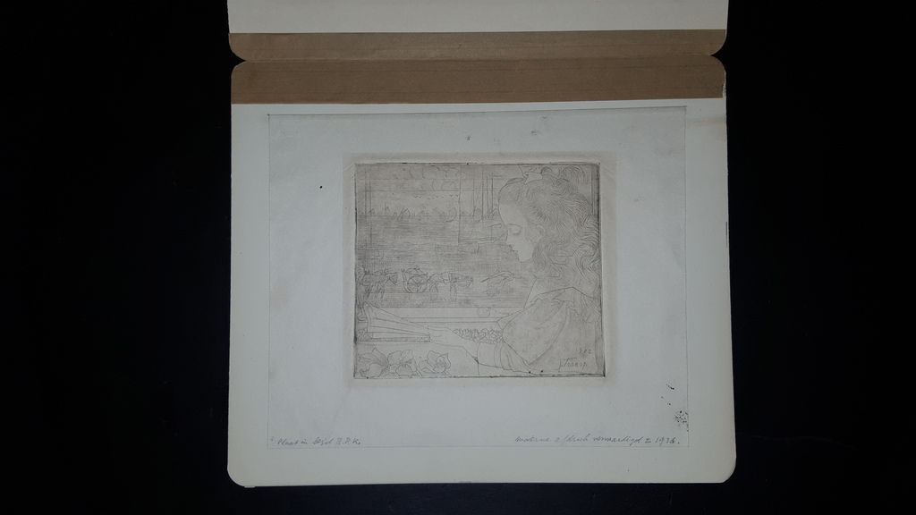 Jan Toorop - litho "meisje", gesigneerd in de plaat - 1902 kopen? Bied vanaf 59!