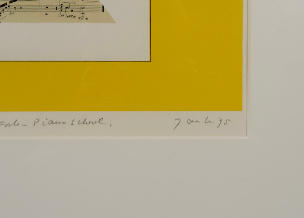 Jan Snoeck: Zeefdruk, Piano School - Ingelijst kopen? Bied vanaf 40!