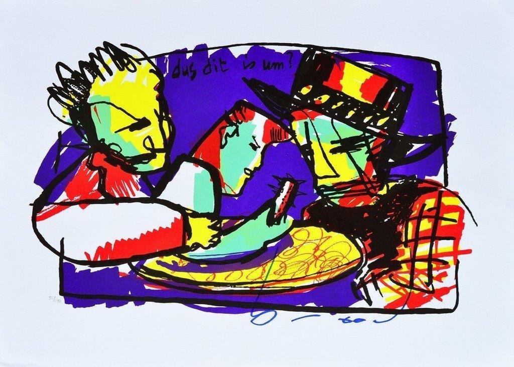 Herman Brood - Originele handgesigneerde zeefdruk - Dus dit is um  verkocht voor € 95!