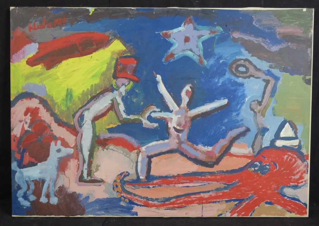 Peter Klashorst: Acryl op doek, Zonder titel - Jaren 80! kopen? Bied vanaf 1!