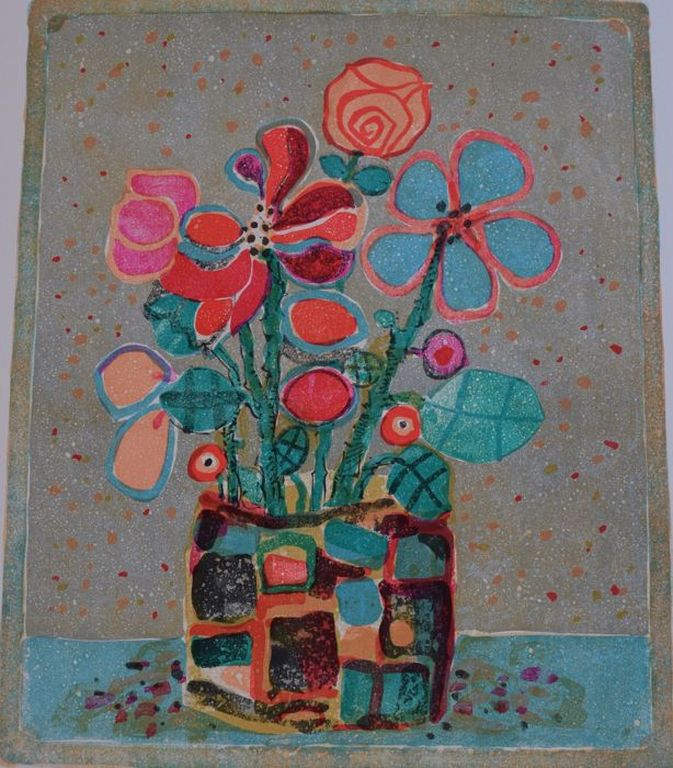 Paul Aizpiri - Kleurenlitho - Bloemenvaas kopen? Bied vanaf 40!