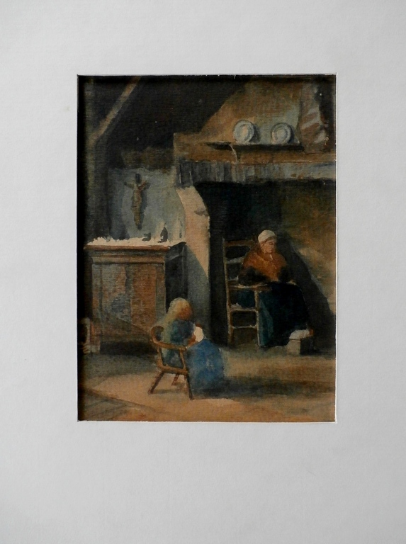 onbekende kunstenaar: Aquarel:  verkocht voor € 46!