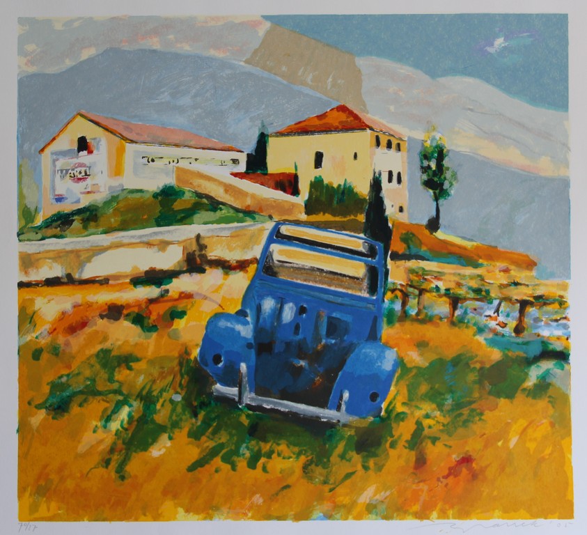 Willem Brauck zeefdruk 2cv  kopen? Bied vanaf 30!
