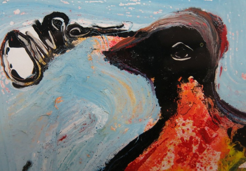 Jan te Wierik: Gemengde techniek op papier, Figuur - Ingelijst kopen? Bied vanaf 300!