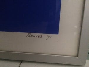 Bob Bonies - Compositie in rood en blauw kopen? Bied vanaf 75!