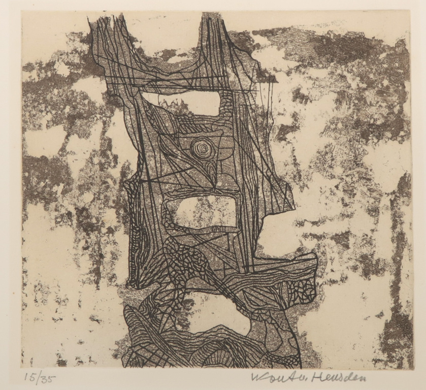 Wout van Heusden: Ets, Zonder titel verkocht voor € 55!