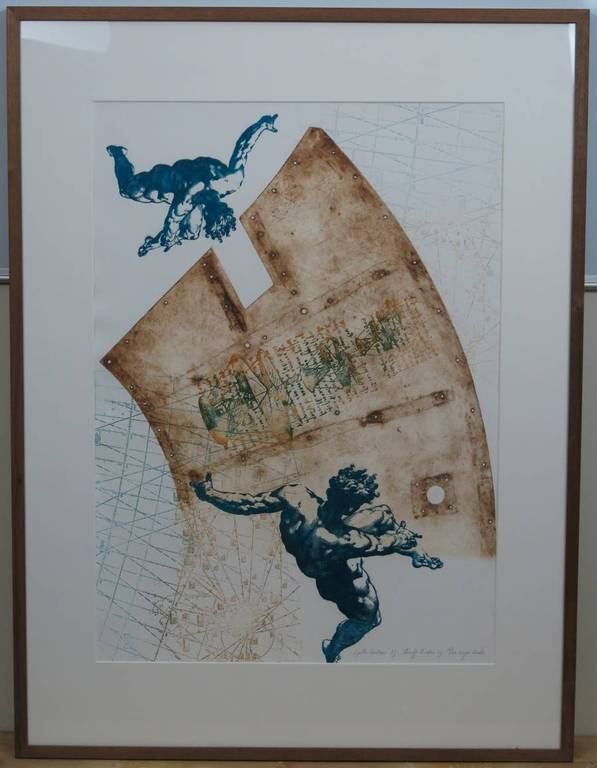 Leentje Linders, ets in lijst, "Apollo Thireen II" verkocht voor € 85!