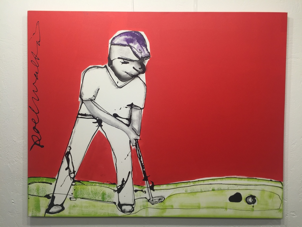Roel Walta acrylverf op doek  Titel: GOLF kopen? Bied vanaf 1!