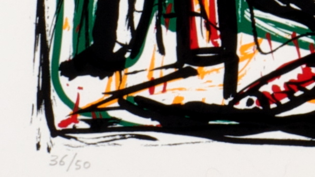 Fred Bervoets, Zonder titel - kleurenlithografie, 1984, gesigneerd, oplage 50 kopen? Bied vanaf 320!