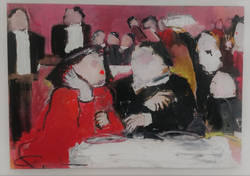 Gerdine Duijsens: Schilderij, Bruiloftsgasten kopen? Bied vanaf 2000!