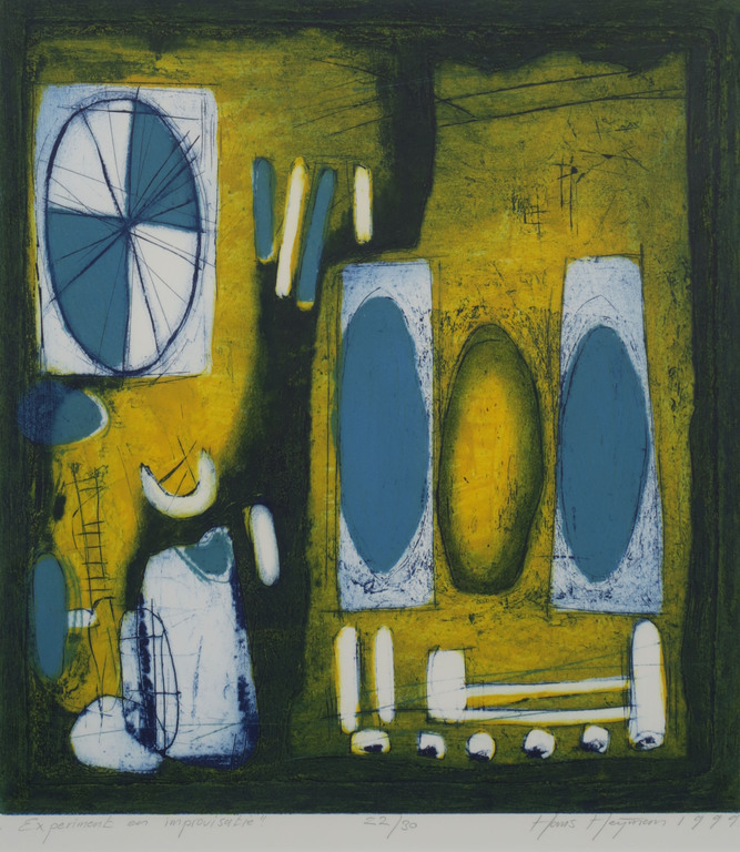 Hans Heijman: Ets, Experiment en improvisatie - Ingelijst kopen? Bied vanaf 35!