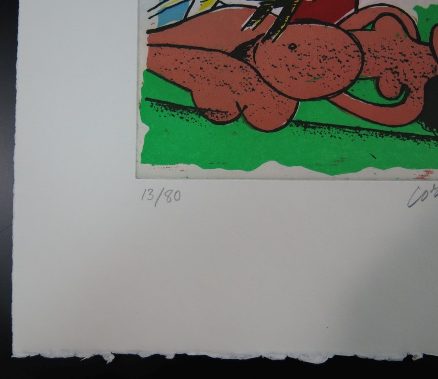 Corneille: Ets en Aquatint, Naakt met kat en vogel kopen? Bied vanaf 120!