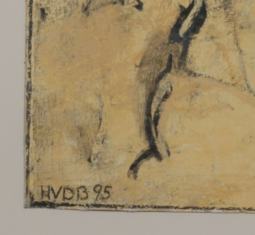 Hans van den Boogaard: Gemengde techniek op papier, Z.T. - Ingelijst kopen? Bied vanaf 120!