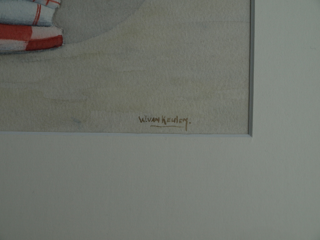 Wytske van Keulen : Aquarel , Theedoeken – gesigneerd & ingelijst kopen? Bied vanaf 1!