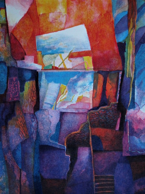 Groot 1993 expressionistisch Litho van Bulgaars grafica Maria Chakarova (1948)  kopen? Bied vanaf 1!