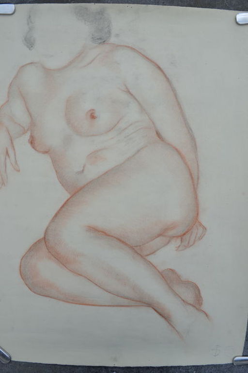 Frits Schiller (1886 - 1971): krijttekening, liggend vrouwelijk naakt kopen? Bied vanaf 1!