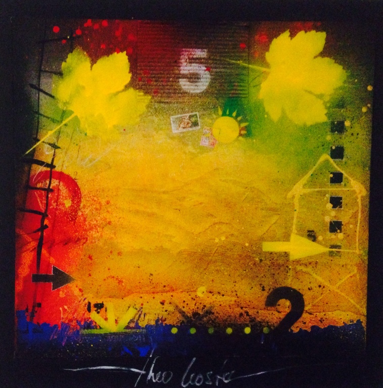 Theo koster, gemengde techniek, happy days verkocht voor € 86!