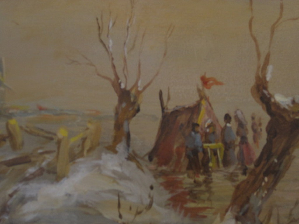 Mooi groot olieverf wintertafereel met Koek en Zopie door Jan van Trirum 1924- kopen? Bied vanaf 1!