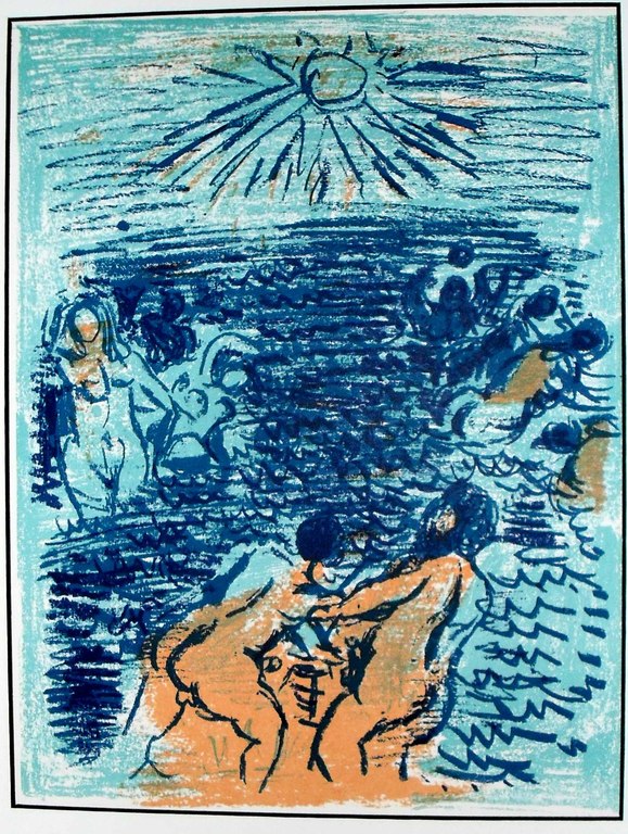 Andrè Cottavoz - Figures in the sea- original litho Mourlot 1968 kopen? Bied vanaf 1!
