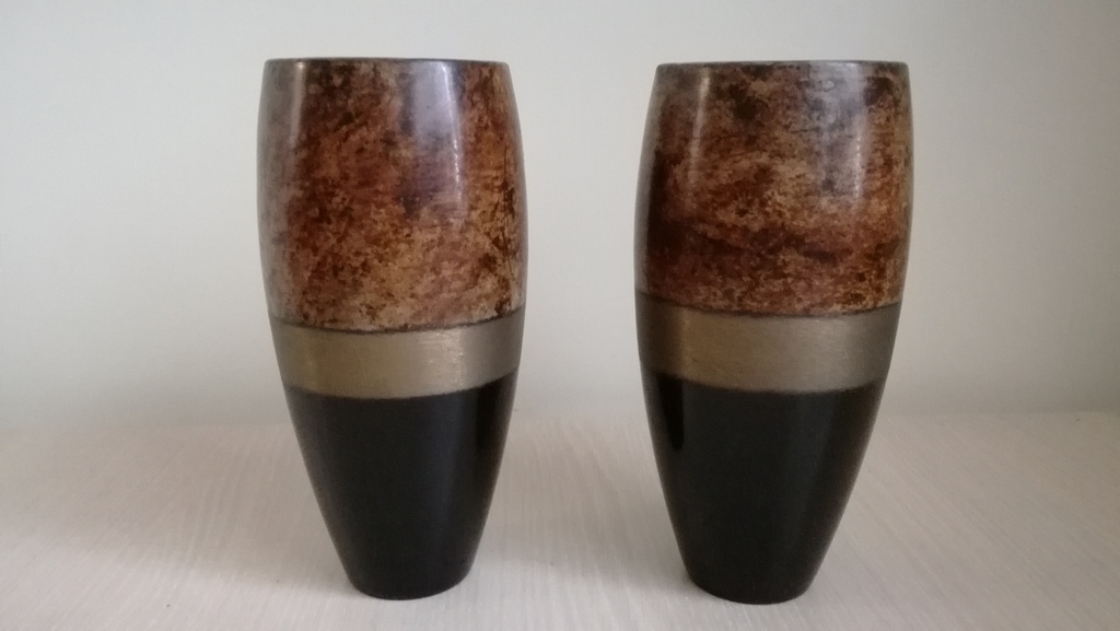 Onbekend kunstenaar, metaal en brons, 2 design vazen in Art Deco kopen? Bied vanaf 150!