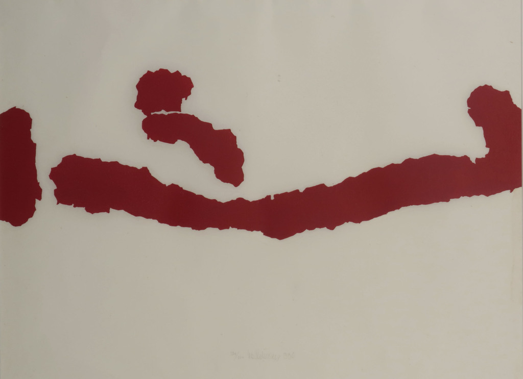 Cees Andriessen: Lino op Rijstpapier, Z.T. rood - Ingelijst kopen? Bied vanaf 1!