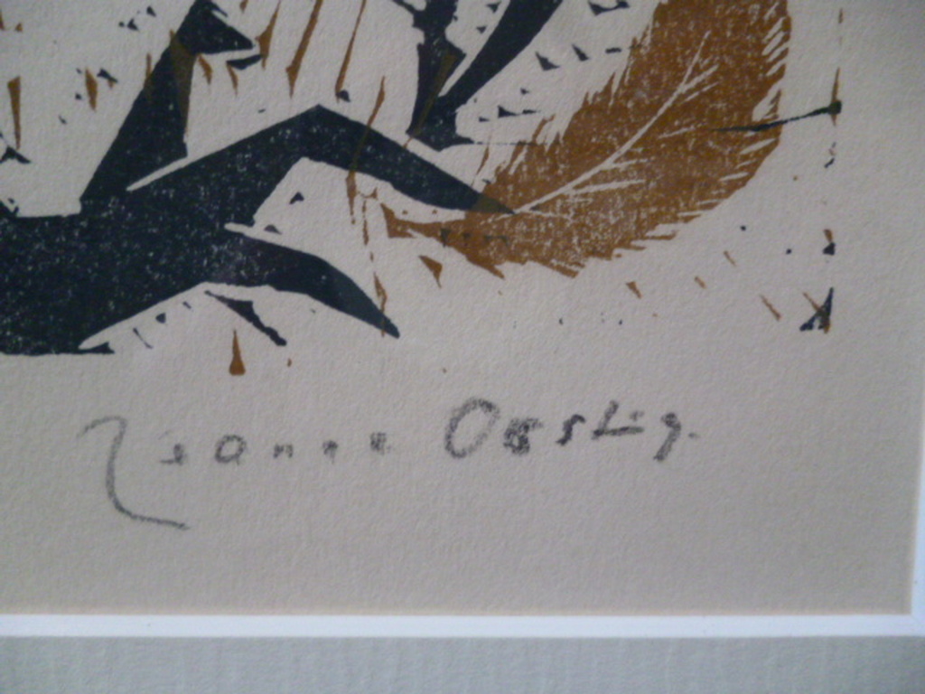 Jeanne Oosting- Kleurenlinosnede - Haan kopen? Bied vanaf 50!