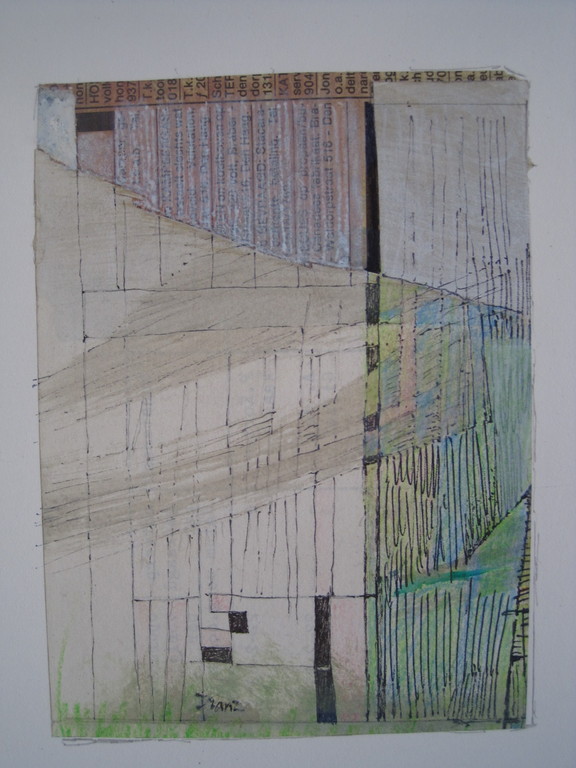 Nieuwe Haagse School Aquarel/Inkt Geometrisch landschap Piet Franz 1922-1991 kopen? Bied vanaf 1!
