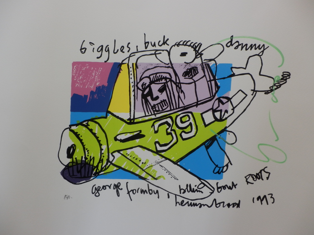 HERMAN BROOD, Handgesigneerde Zeefdruk   BIGGLES verkocht voor € 104!