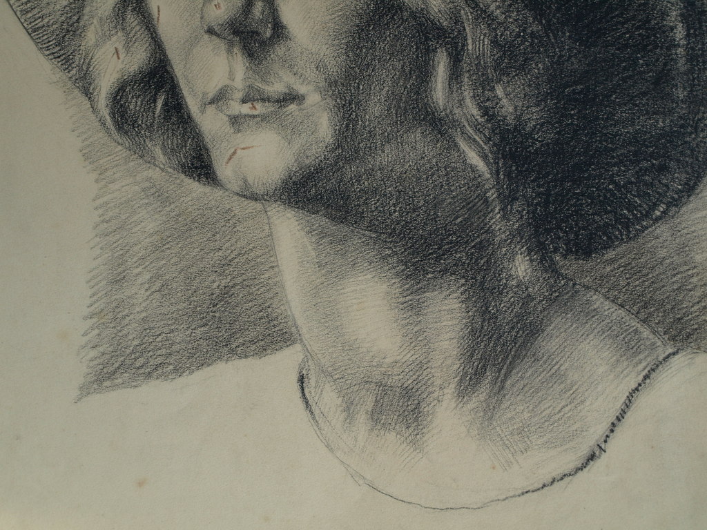 Elias Smalhout : Tekening , Bregtje met hoedje – ca 1920  kopen? Bied vanaf 1!