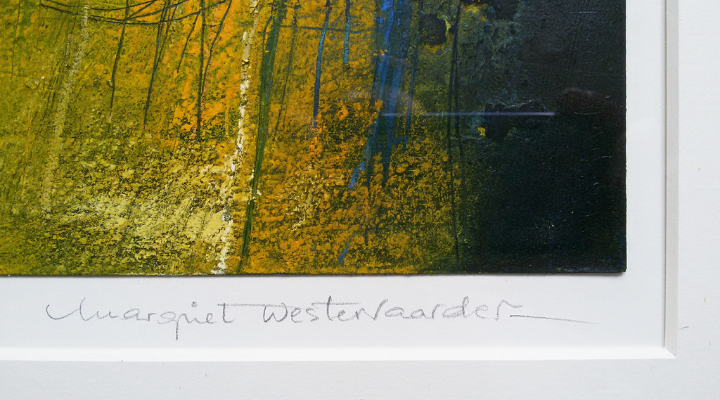 Margriet Westervaarder - Abstract, gemengde techniek (mooi ingelijst, groot) kopen? Bied vanaf 120!