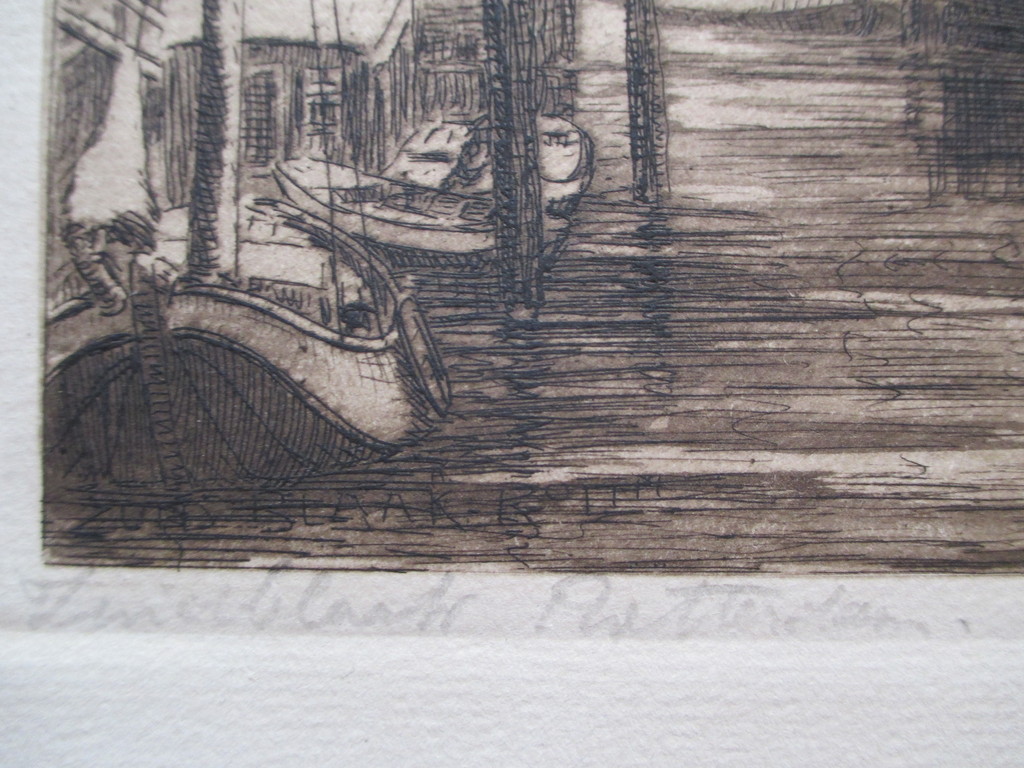 Eugene Rensburg, ets Zuidblaak Rotterdam, gesigneerd kopen? Bied vanaf 25!