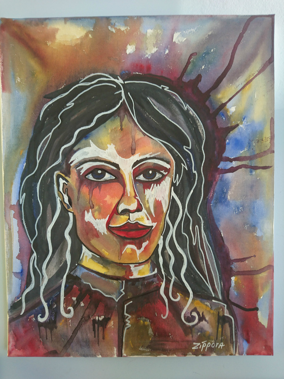 Zippora Meijer Portret Aquarel en acryl op doek kopen? Bied vanaf 25!