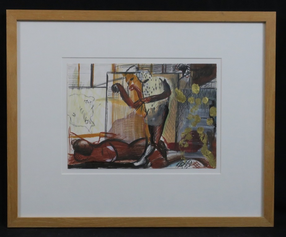 Paul Klemann: Gemengde techniek, Luipaardenmoord - Ingelijst verkocht voor € 150!