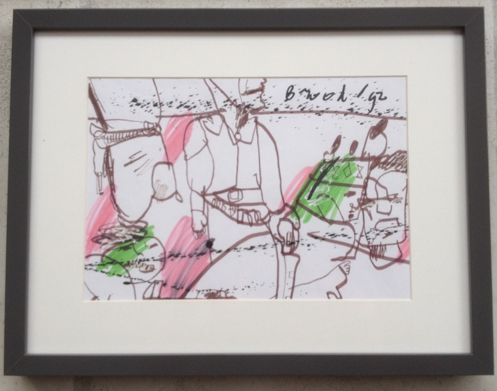 Herman Brood - originele tekening - viltstift op papier / ingelijst kopen? Bied vanaf 1!